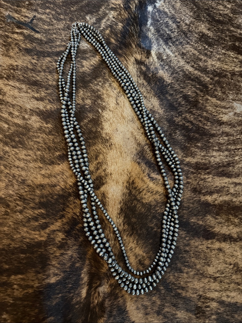 Multi-Strand Hematite Beaded Necklace - Elegant Gunmetal Finish